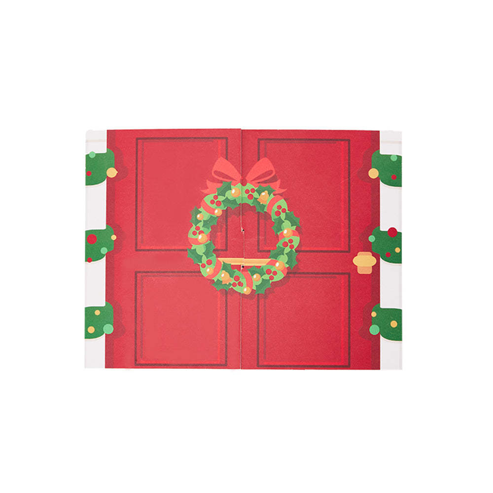 Double Opened Christmas 3D Pop Up Card Christmas Family Greeting Card - auphotoblanket
