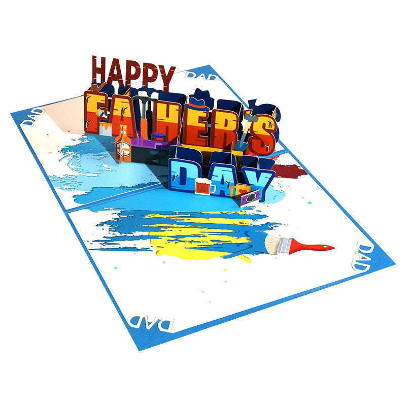 3D Pop Up Card Happy Father's Day Greeting Card Gift for Dad - auphotoblanket