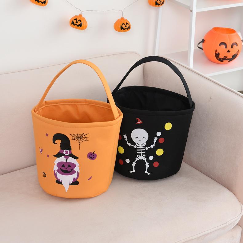Trick or Treat Bucket Halloween Basket Monogram Trick or Treat Halloween Bag - auphotoblanket