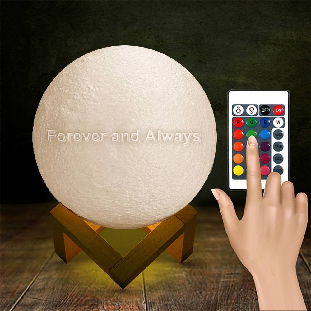 Custom Engraved 3D Printing Earth Light, Lamp Earth - Remote Control Sixteen Colors