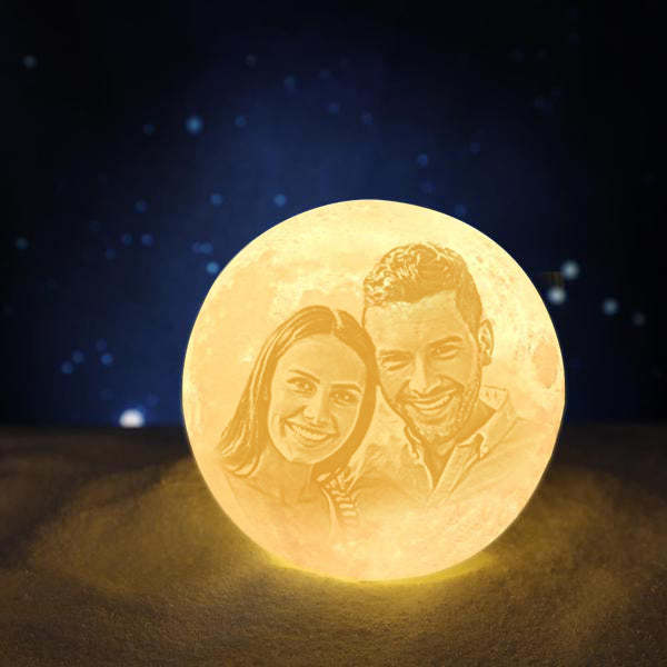 Personalized Creative 3D Print and Engraved Moon Lamp(10CM-15CM) - auphotoblanket