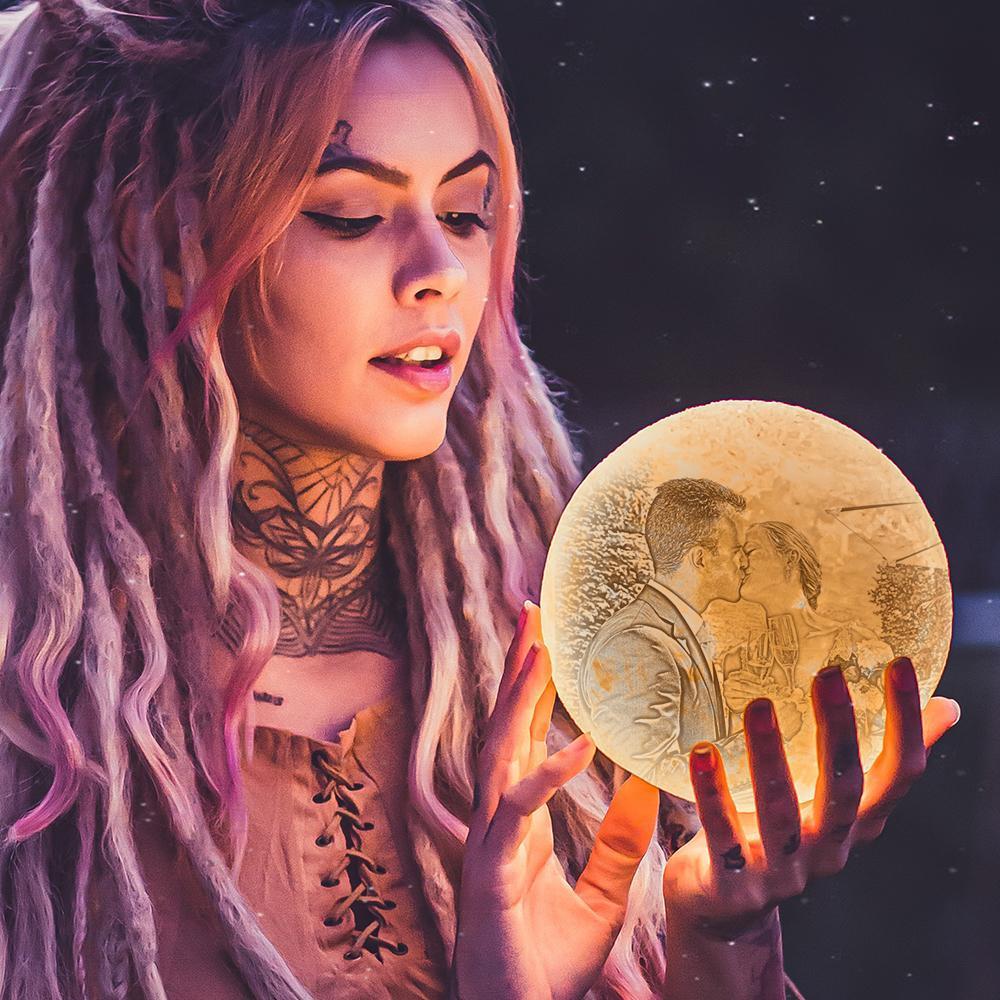 Moon Lamp Photo Lamp Shades Custom Picture Light & Engraving Custom 3D Print Luna Light Painting Light - auphotoblanket