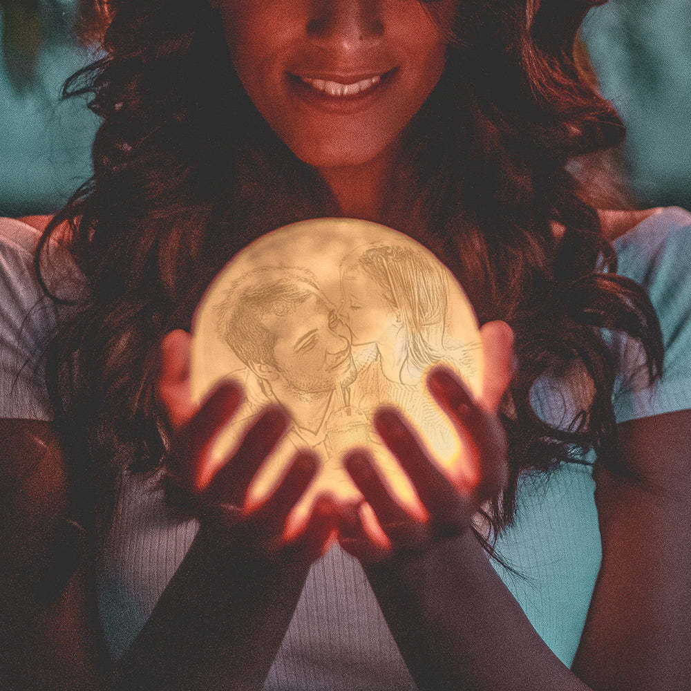 Customized Photo Moon Lamp Birthday Presents for Her - auphotoblanket