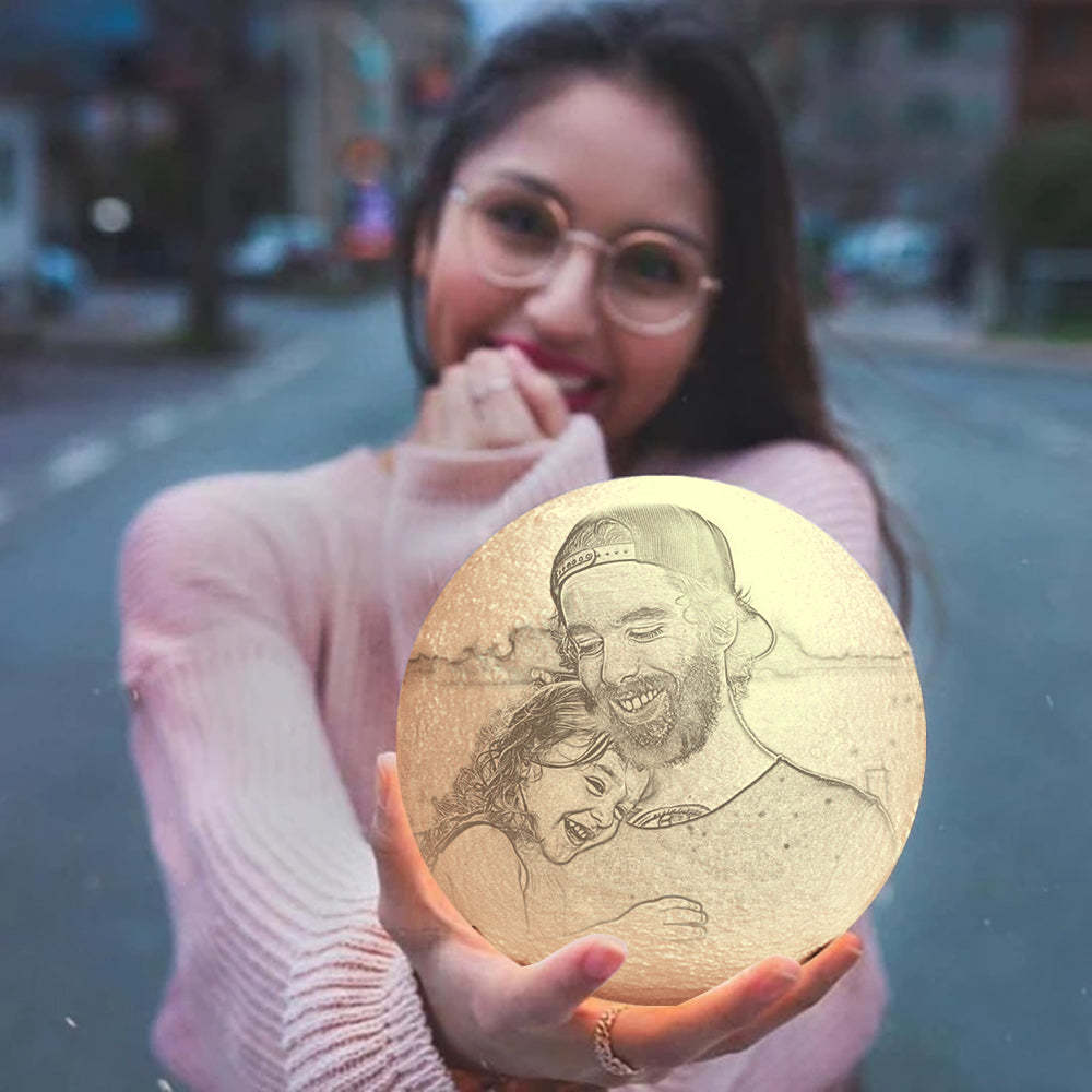 Custom Photo Moon Lamp 10cm-15cm Available - auphotoblanket