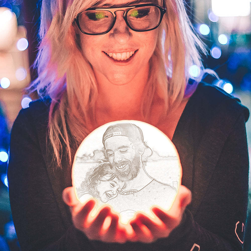 Custom Photo Moon Lamp 10cm-15cm Available - auphotoblanket