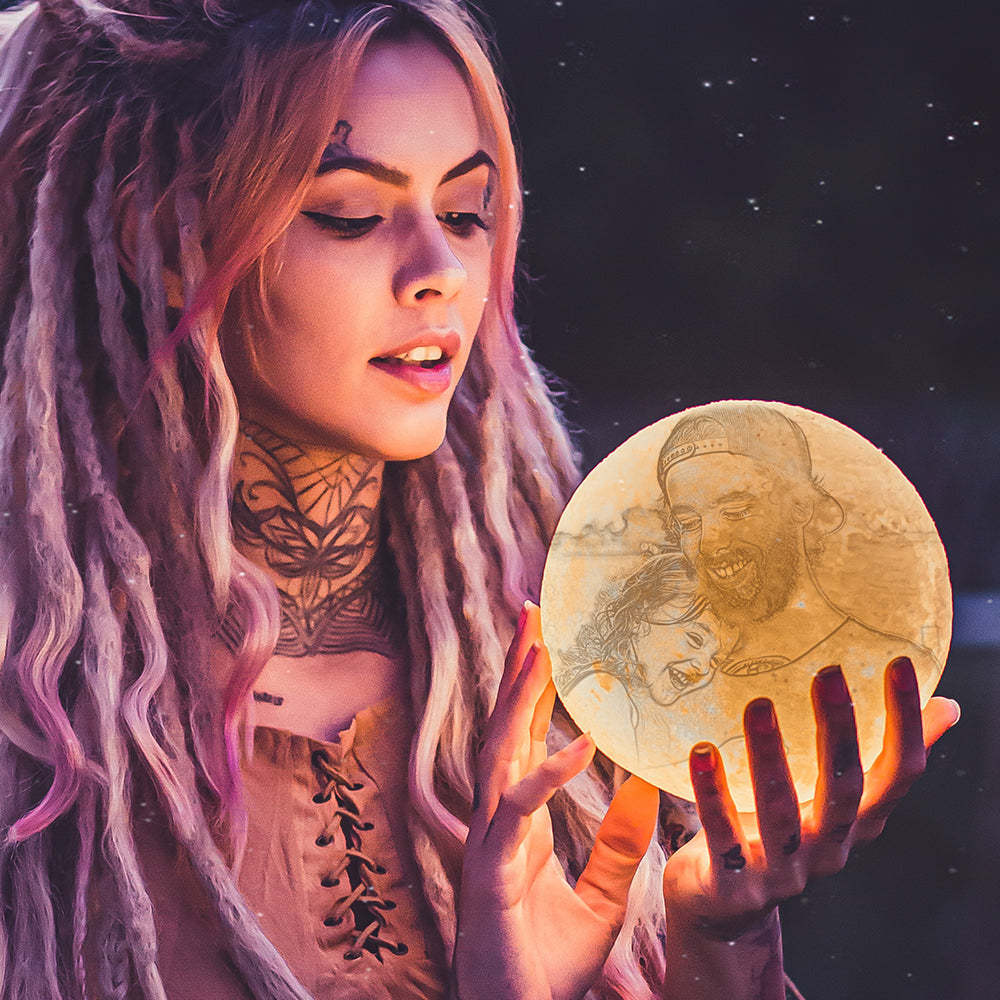 Custom Photo Moon Lamp 10cm-15cm Available - auphotoblanket