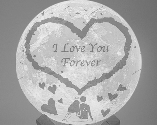 Moon Lamp Personalized With Picture & Engraving Custom 3D Print Luna Light for Her Anniversary Gifts - auphotoblanket