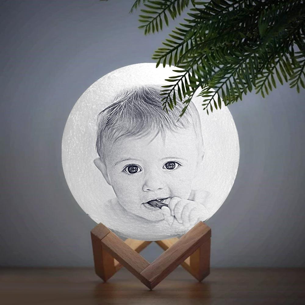 Custom Engraved 3D Photo Moon Lamp Gifts for Baby - auphotoblanket