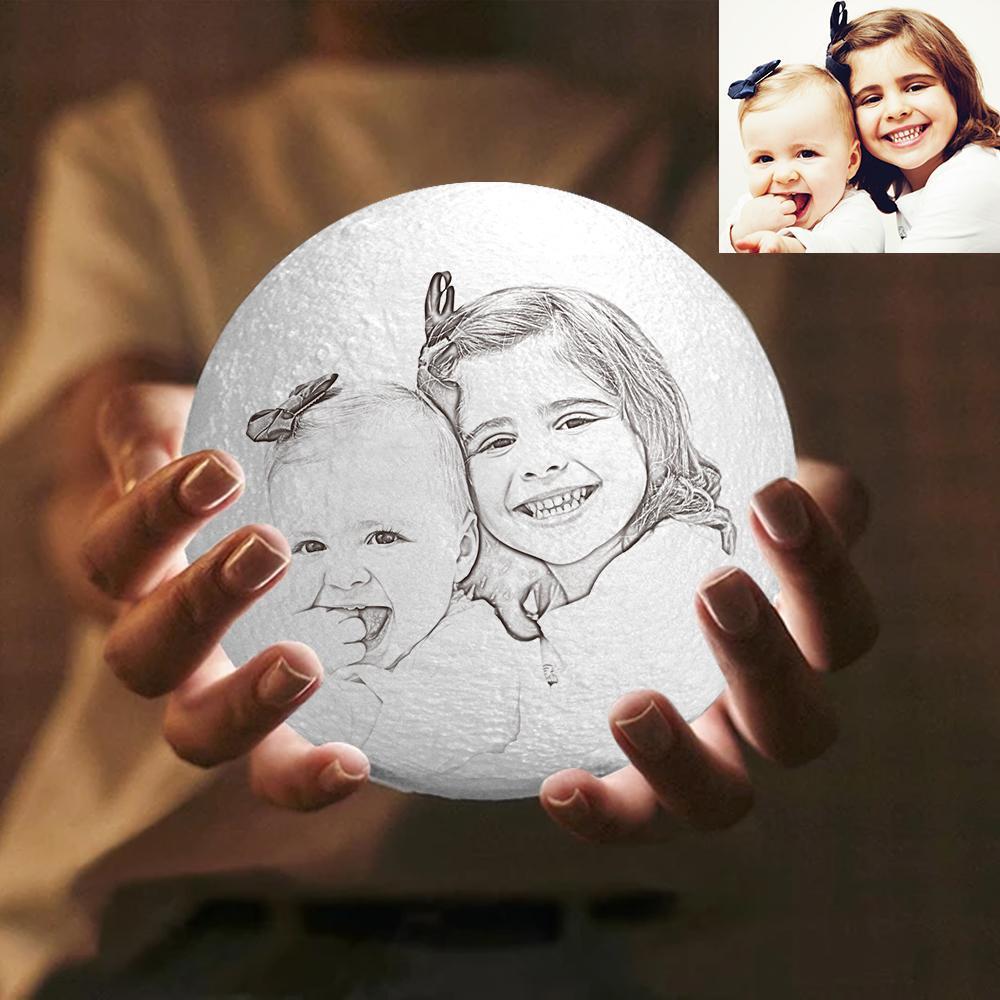 Custom Engraved 3D Photo Moon Lamp for Mom - auphotoblanket