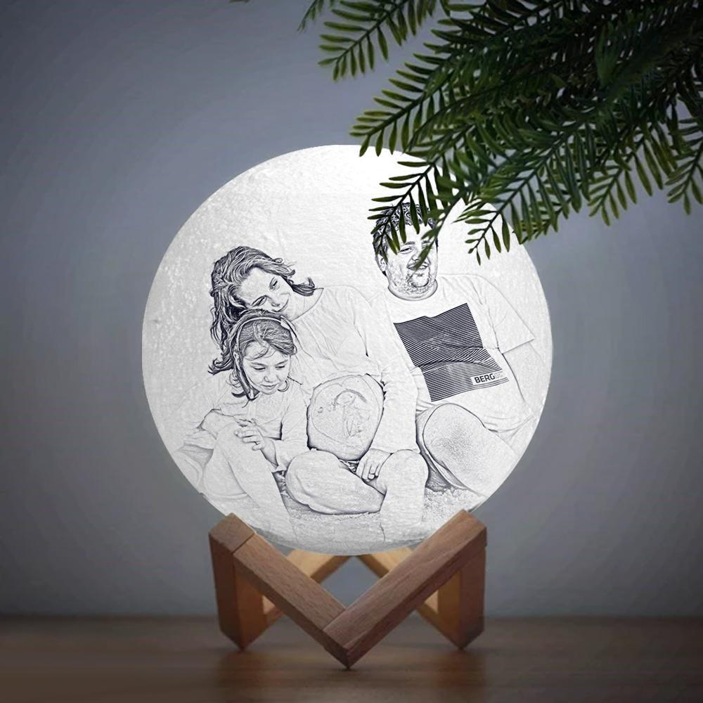 Personalised Engraved 3D Photo Moon Lamp Home Decoration - auphotoblanket