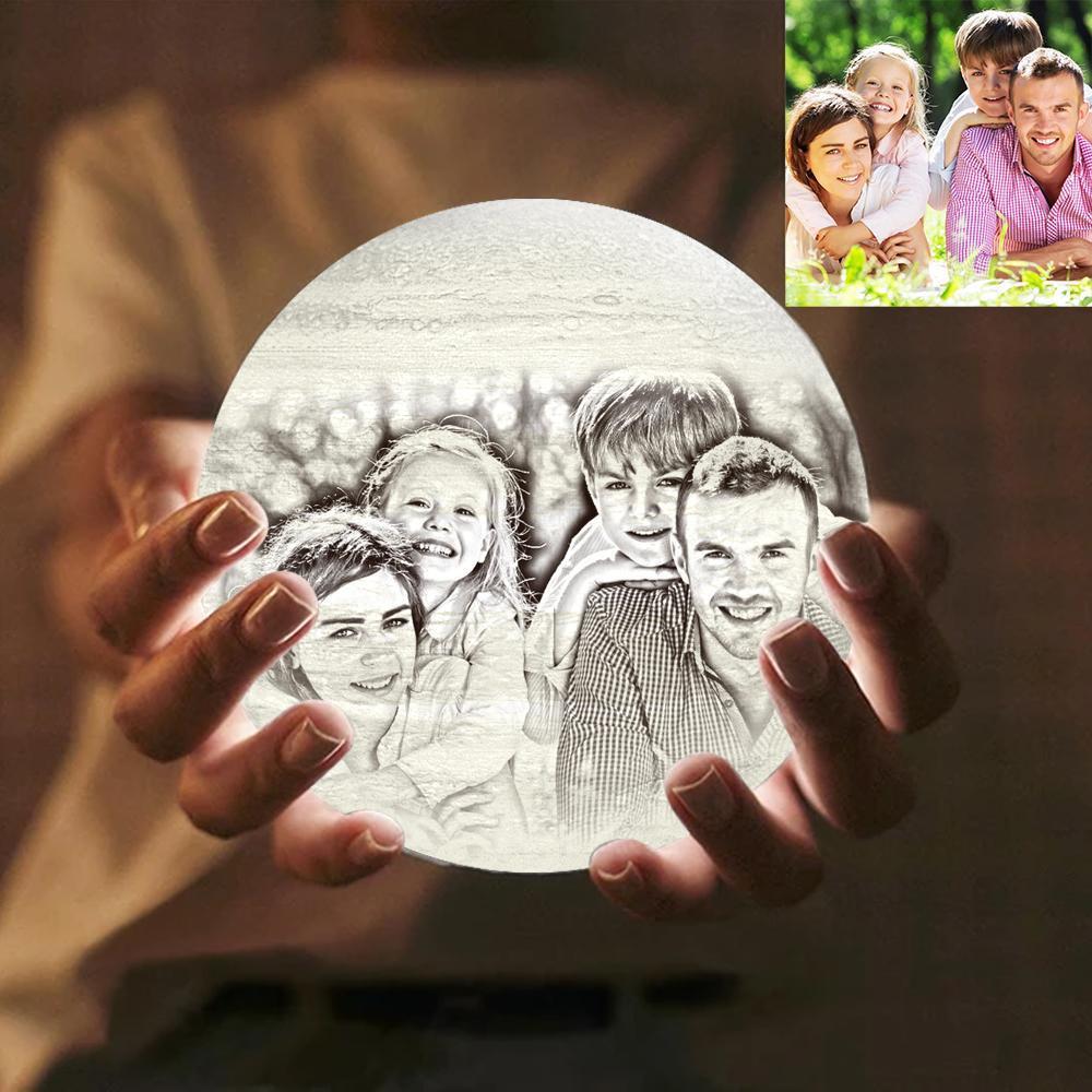 Custom Creative 3D Printed Jupiter Lamp Personalized Gift For Family - Touch Two Colors (10-15cm) - auphotoblanket