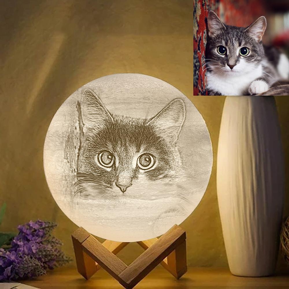 Personalised Lovely Pet 3D Printed Jupiter Lamp - Touch Three Colors (10-20cm)