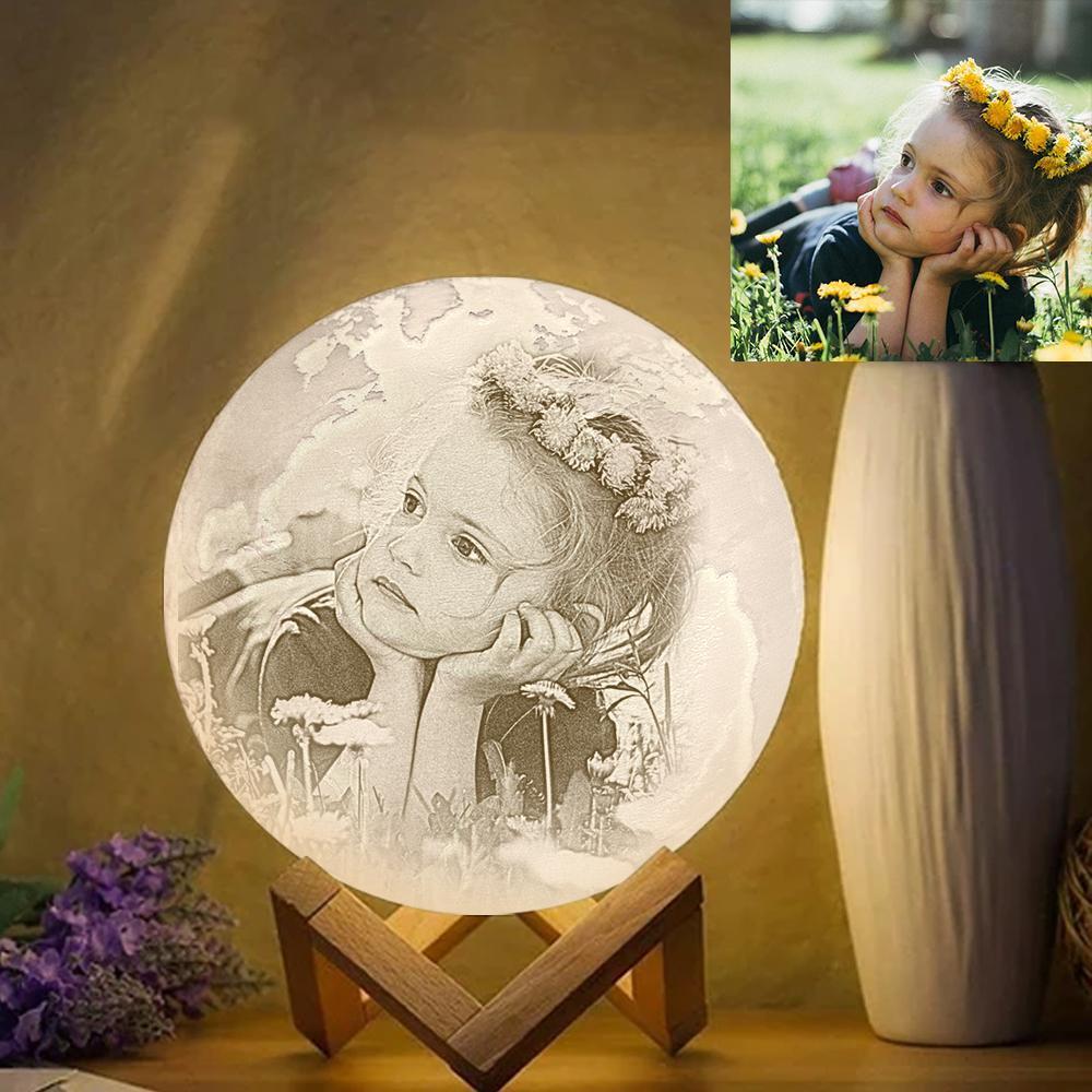 Gift For Baby, Personalised Earth Engraved 3D Printing Earth Light, Lamp Jupiter -Touch Three Colors (10-20cm)