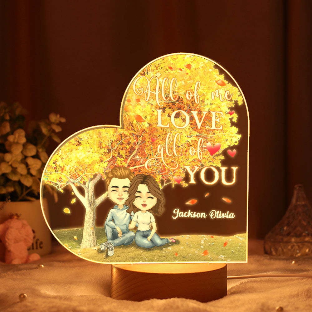 Custom Lamp Personalized Couple Hairstyle Clothes and Name Acrylic Lamp Gifts - auphotoblanket