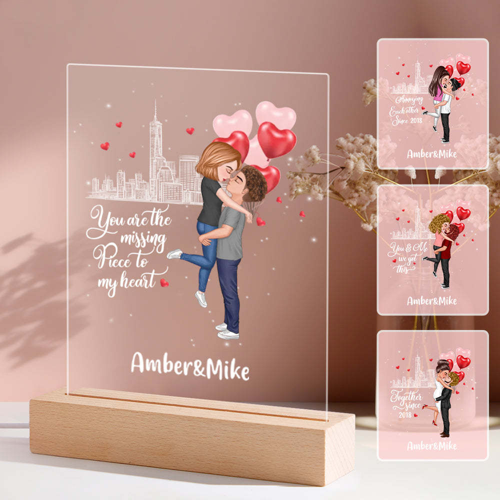 Custom Couple Image Cartoon Plaque Lamp Custom Gifts I'm Yours No Returns or Refunds - auphotoblanket