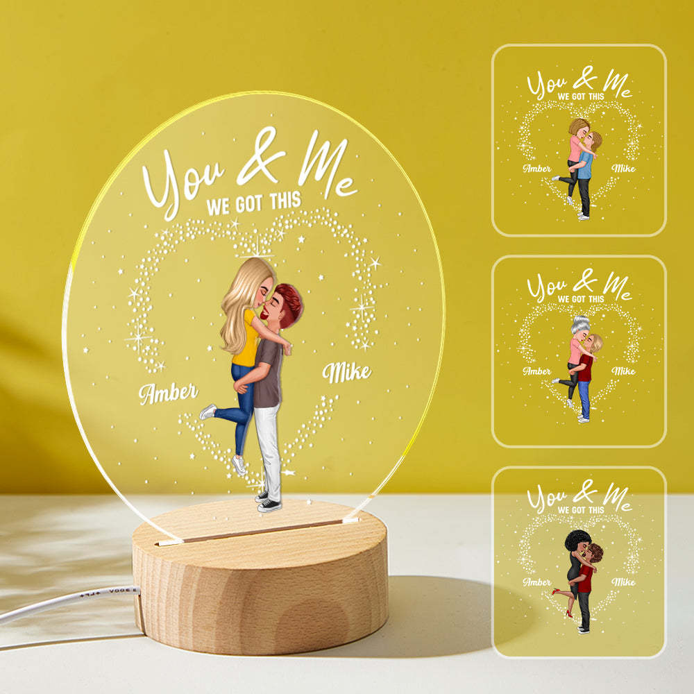 Custom Lamp Personalized Hairstyle Clothes and Name Acrylic Lamp Valentine's Gifts for Her - auphotoblanket