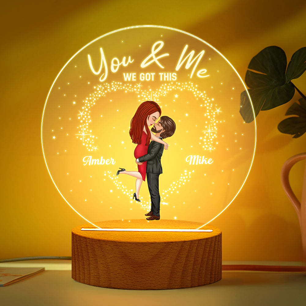 Custom Lamp Personalized Hairstyle Clothes and Name Acrylic Lamp Valentine's Gifts for Her - auphotoblanket