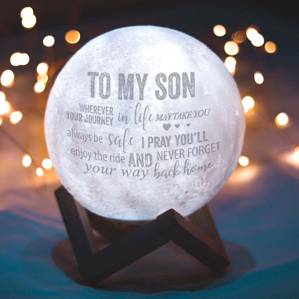 Personalized Moon Lamp with Touch Control Gifts for Son Birthday Gifts For Son - auphotoblanket