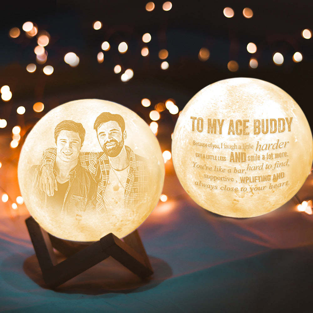 Personalized Brother Gift To My Brother Personalized Moon Lamp with Touch Control Gifts for Ace Buddy - auphotoblanket