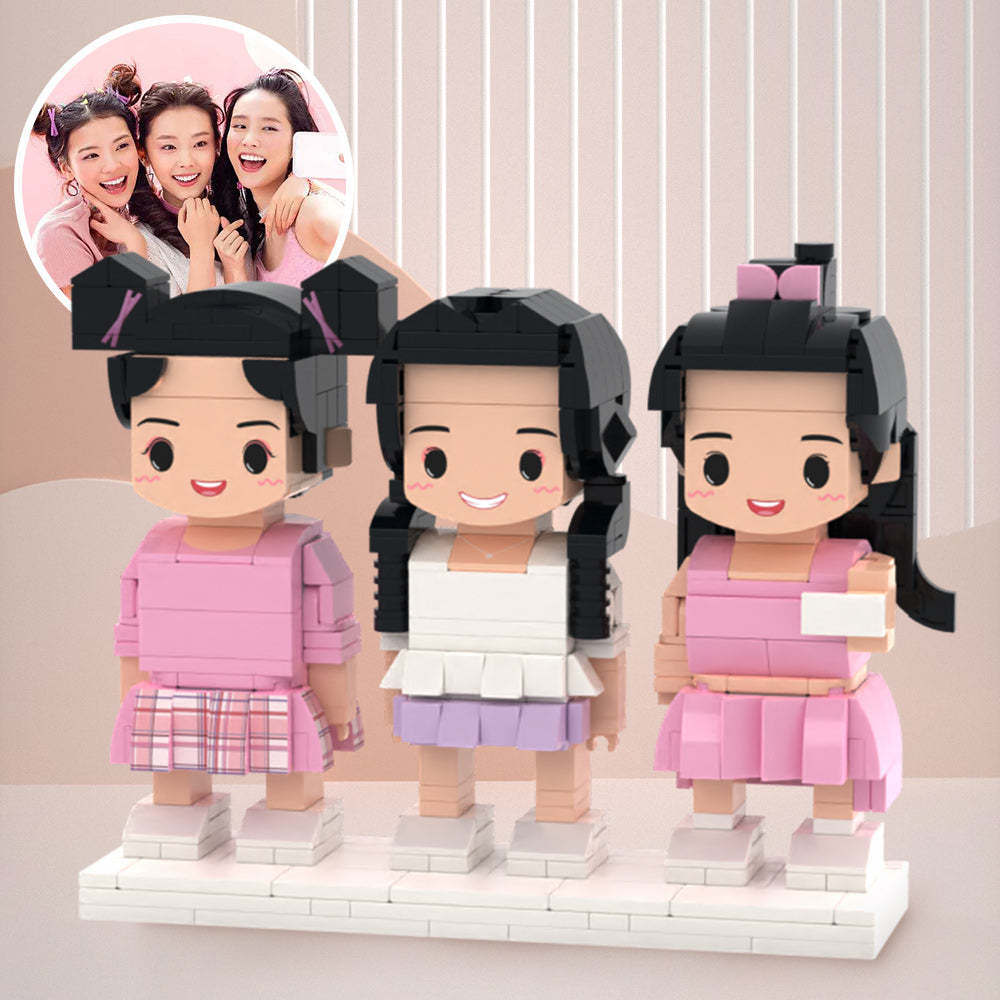 Gifts for Bestie 3 People Full Custom Brick Figures Custom Brick Figures Small Particle Block Toys Valentine's Day Gifts - auphotoblanket