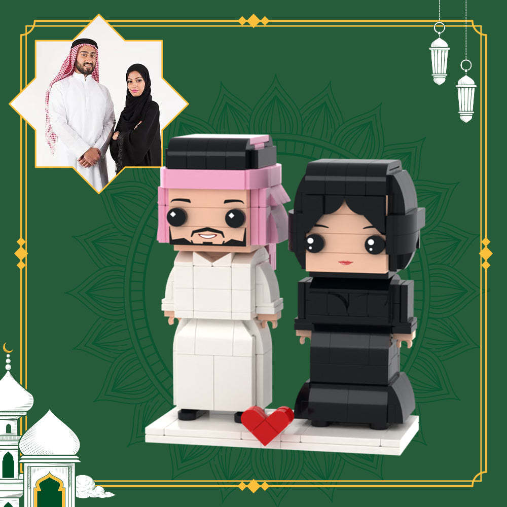 Anniversary Gifts Full Custom 2 People Brick Figures Custom Brick Figures Small Particle Block Toy - auphotoblanket