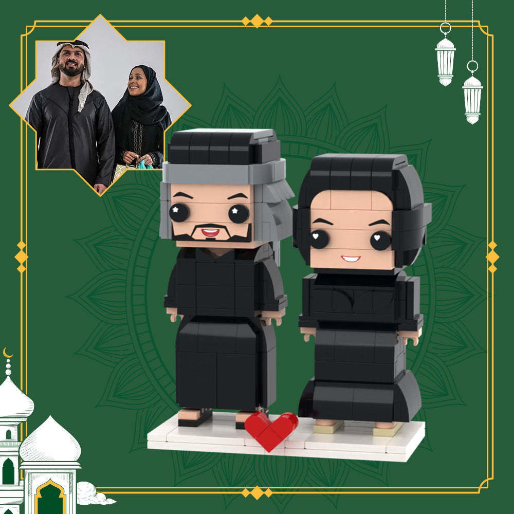 Fun Gifts Full Custom 2 People Brick Figures Custom Brick Figures Small Particle Block Toy - auphotoblanket