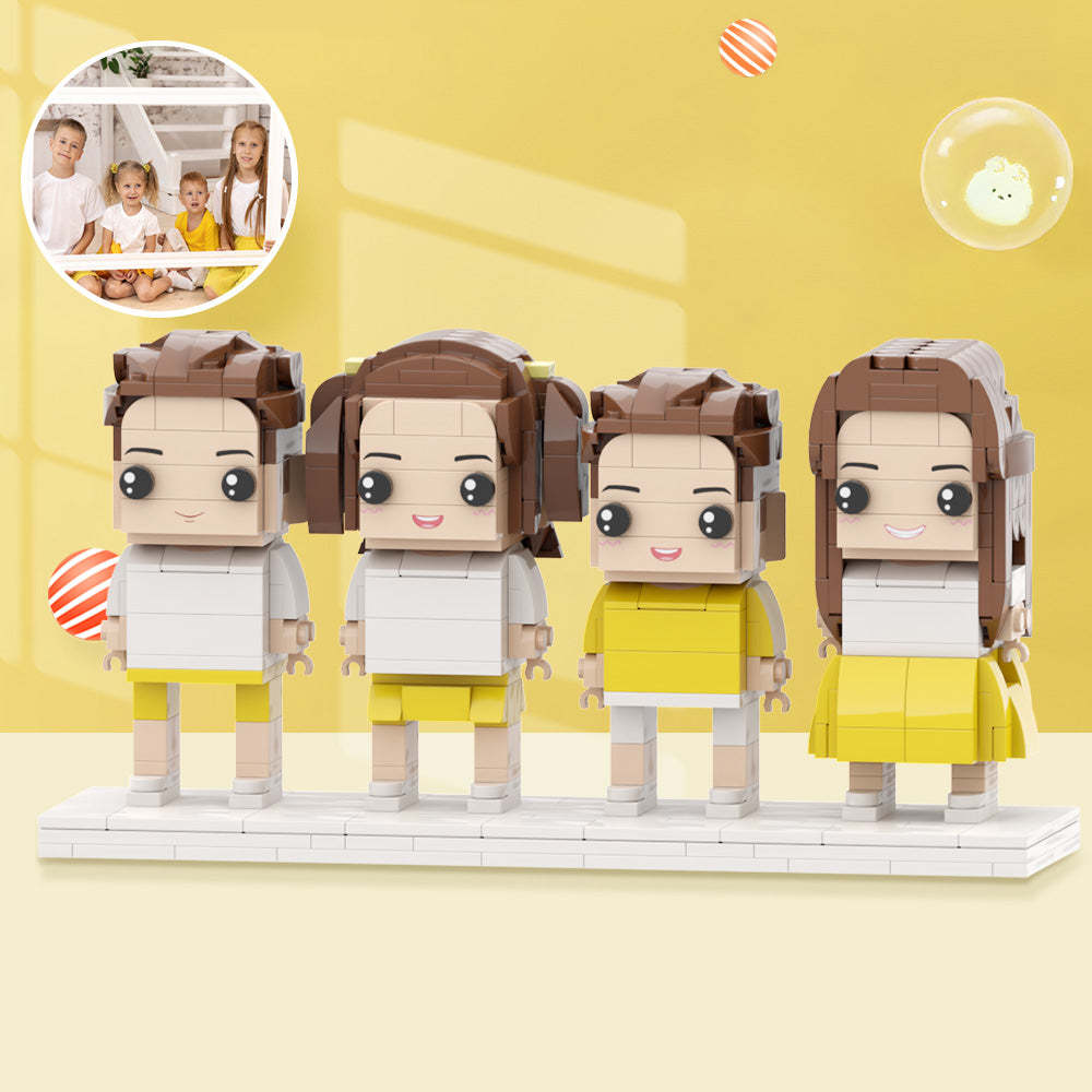 Gifts for Kids Full Body Customizable 4 People Custom Brick Figures Custom Brick Figures - auphotoblanket