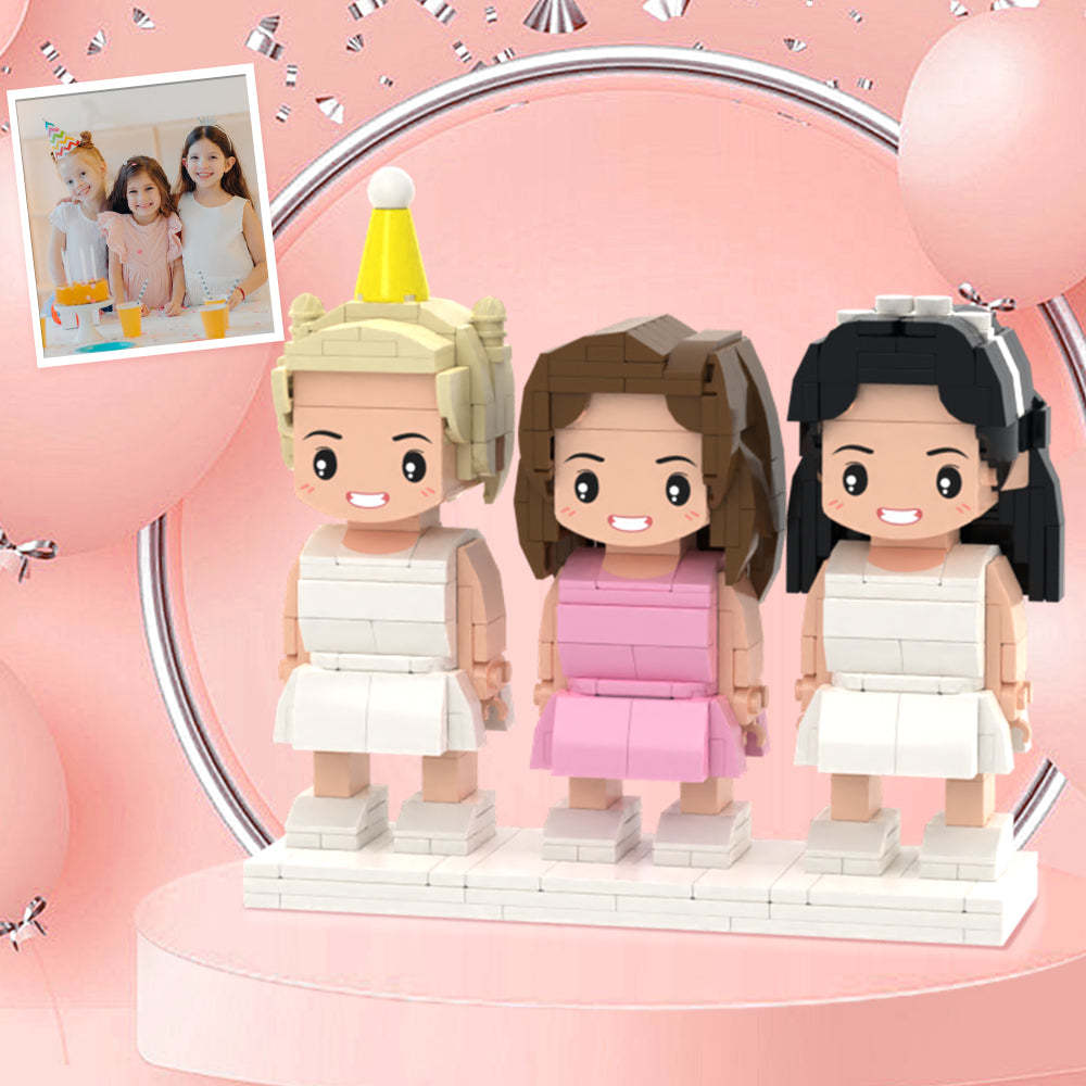 Birthday Gifts for Kids Full Customized 3 People Full Custom Brick Figures Custom Brick Figures - auphotoblanket