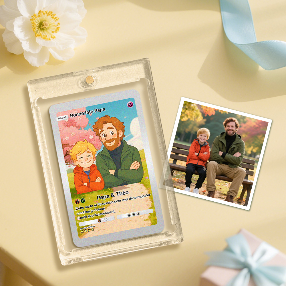 Custom Anime Acrylic Card Personalized Love Gift for Anniversary, Valentine's Day or Birthday - auphotoblanket