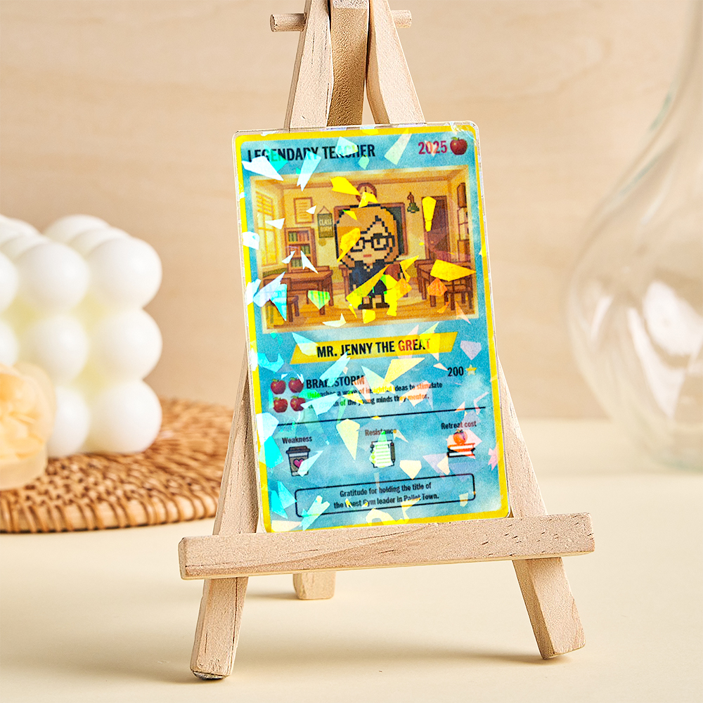 Personalized Poke Card Customize Anime Acrylic Card for Couple Legendary Card Ornament Anniversary Gift - auphotoblanket