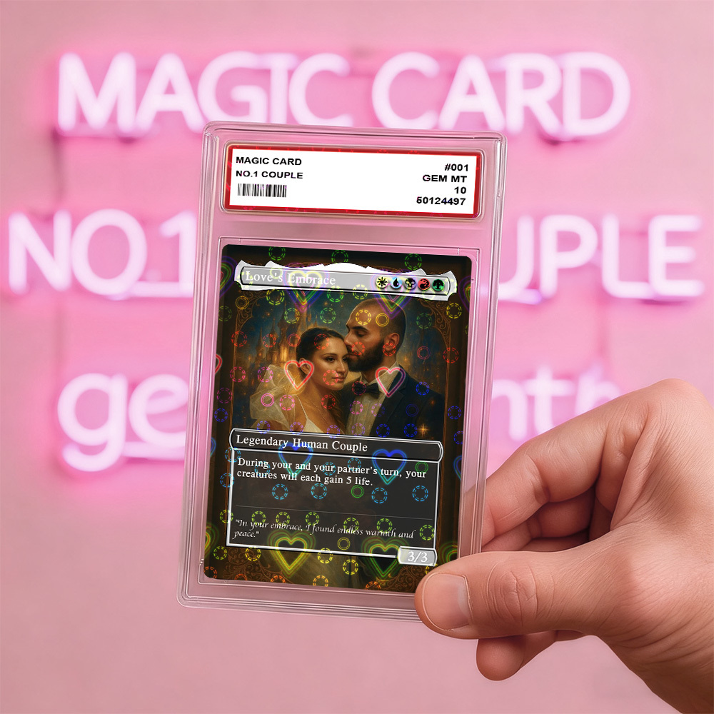 Custom Anime Couples Magic Card Personalized Photo Magic Anime Card Anniversary Gift for Couples - auphotoblanket