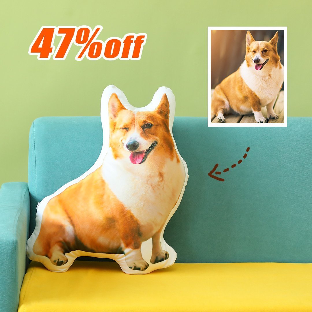 Custom Pet Photo Pillow, Custom Pet Face Pillow, 3D Portrait Pillow