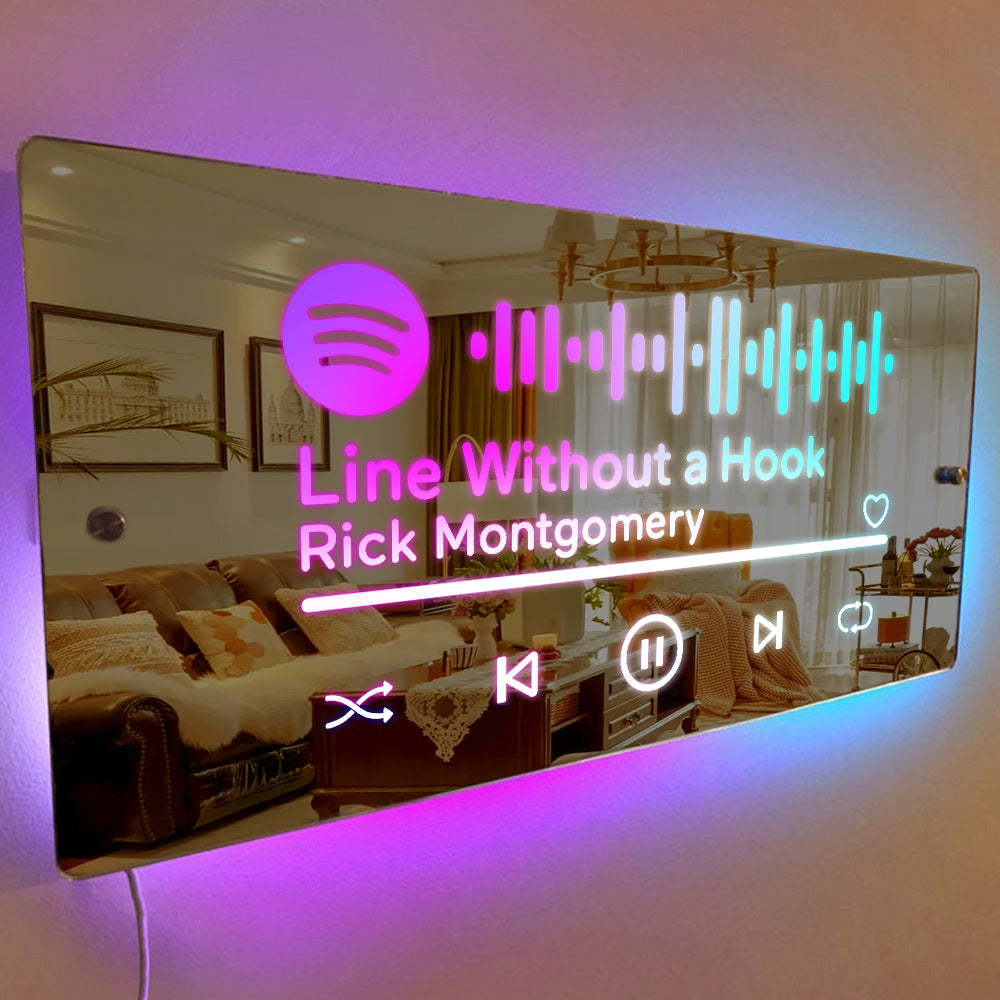Valentine's Day Sale Scannable Spotify Code Mirror Light Music Art Gifts Print Your Song - auphotoblanket