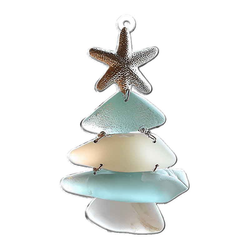 Family Sea Glass Christmas Tree - Personalized Family Ornament