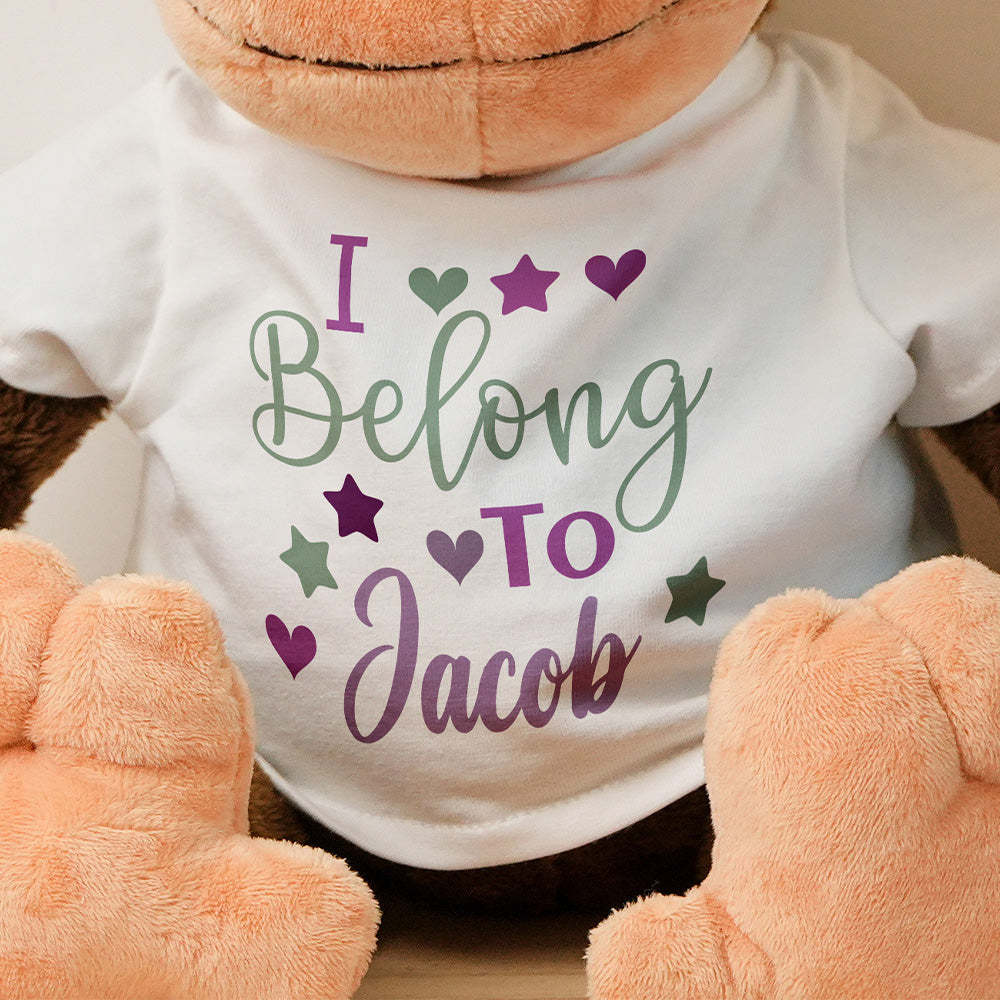 Personalized Animal Plush Stuffed Toy Birth Announcement Custom Photo Text Gift for Baby Shower - auphotoblanket