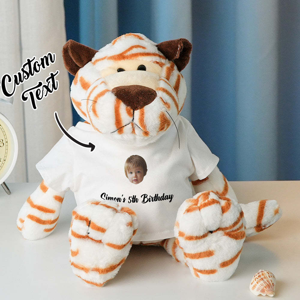 Personalized Animal Plush Stuffed Toy Birth Announcement Gift for Baby Shower - auphotoblanket