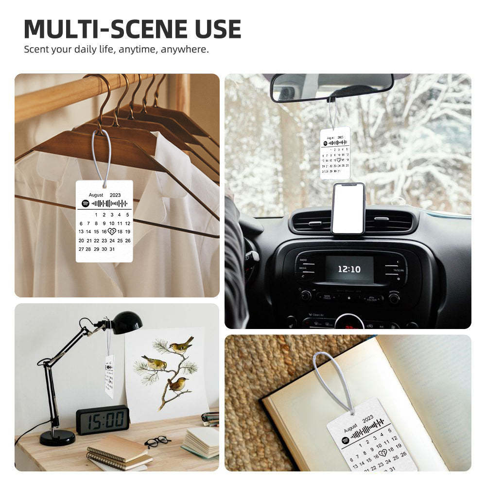 Custom Calendar Spotify Car Air Freshener Personalized Music Song Air Freshener Gifts for Him - mycustomtirecover