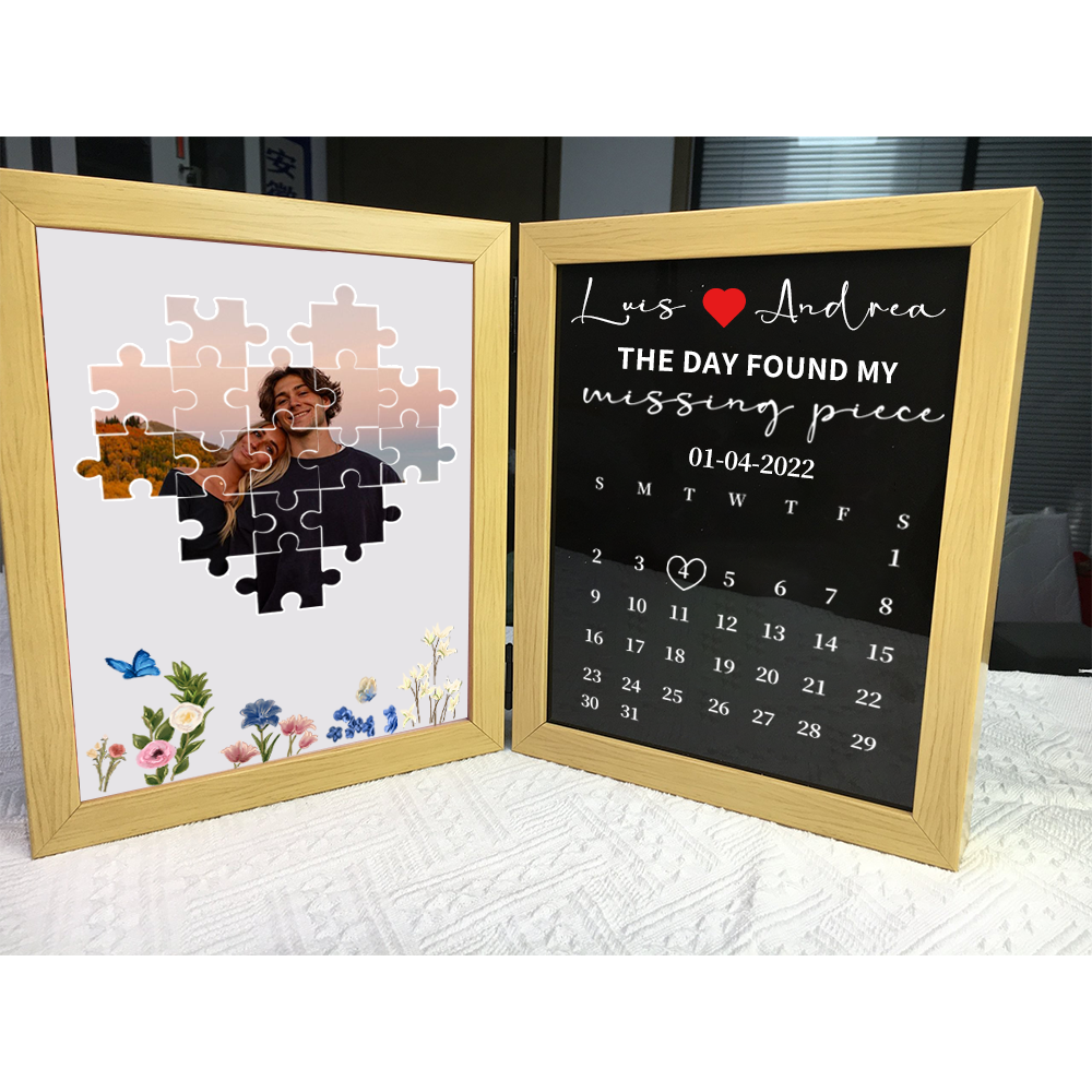 Custom Photo Frame The Day I Found My Missing Piece Puzzle Photo Frame Couple Gifts - auphotoblanket