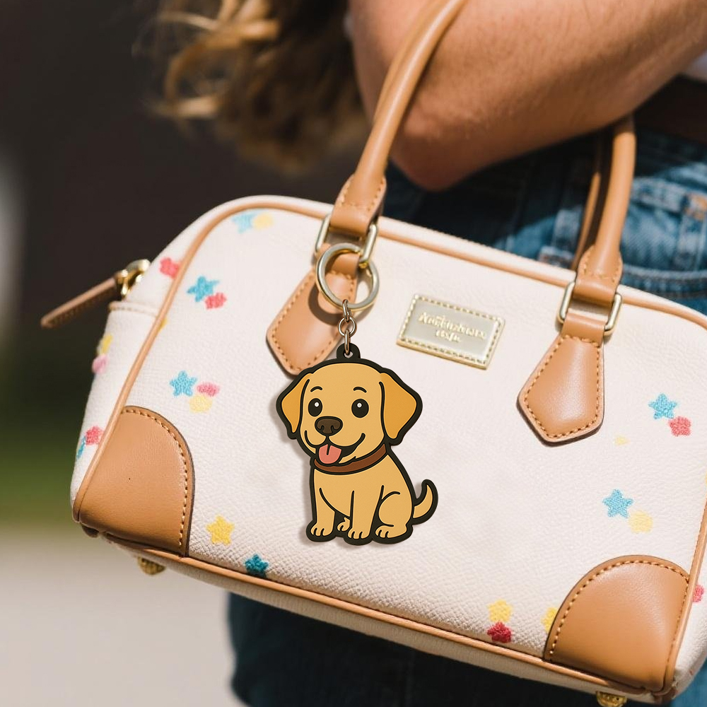 Custom Cartoon Keychain Photo Bag Charm Personalized from Your Photo Unique Keepsake Gift for Pet Lovers - auphotoblanket