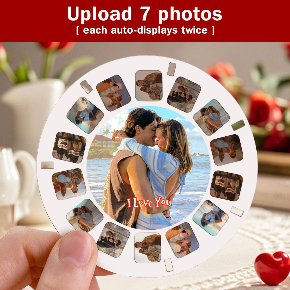 Custom Upgrade 3D Viewfinder and Reel – Personalized Gift with your own photos Text and Photo Viewer Multiple Films Available Valentine's Day Gifts - auphotoblanket