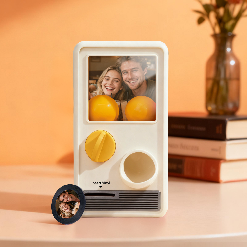 (Pre-Sale, Ships on 25/10)Personalized Music and Photo Music Gachapon Machine Custom Song Mini Record Box Retro Anniversary Gift - auphotoblanket