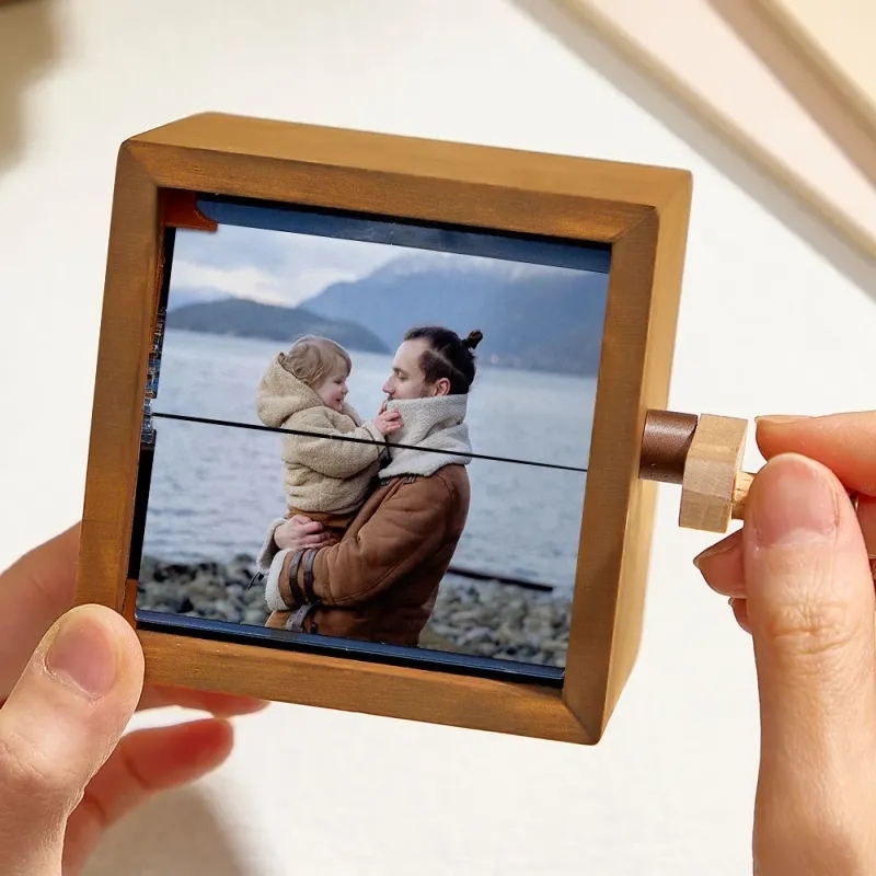 The Ultimate Keepsake Gift Custom Mechanical Flipbook Album with Music & Hand-Crank Motion Baby Photo Gift - auphotoblanket