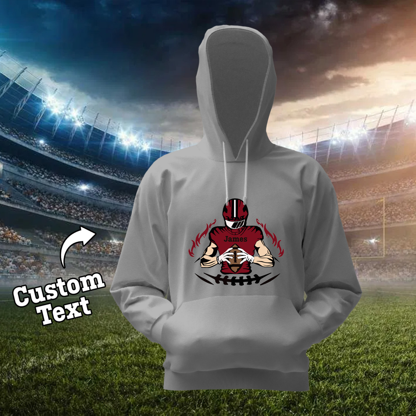 Shine On Game Day - Custom Glitter Football Player Hoodie T-shirt - auphotoblanket