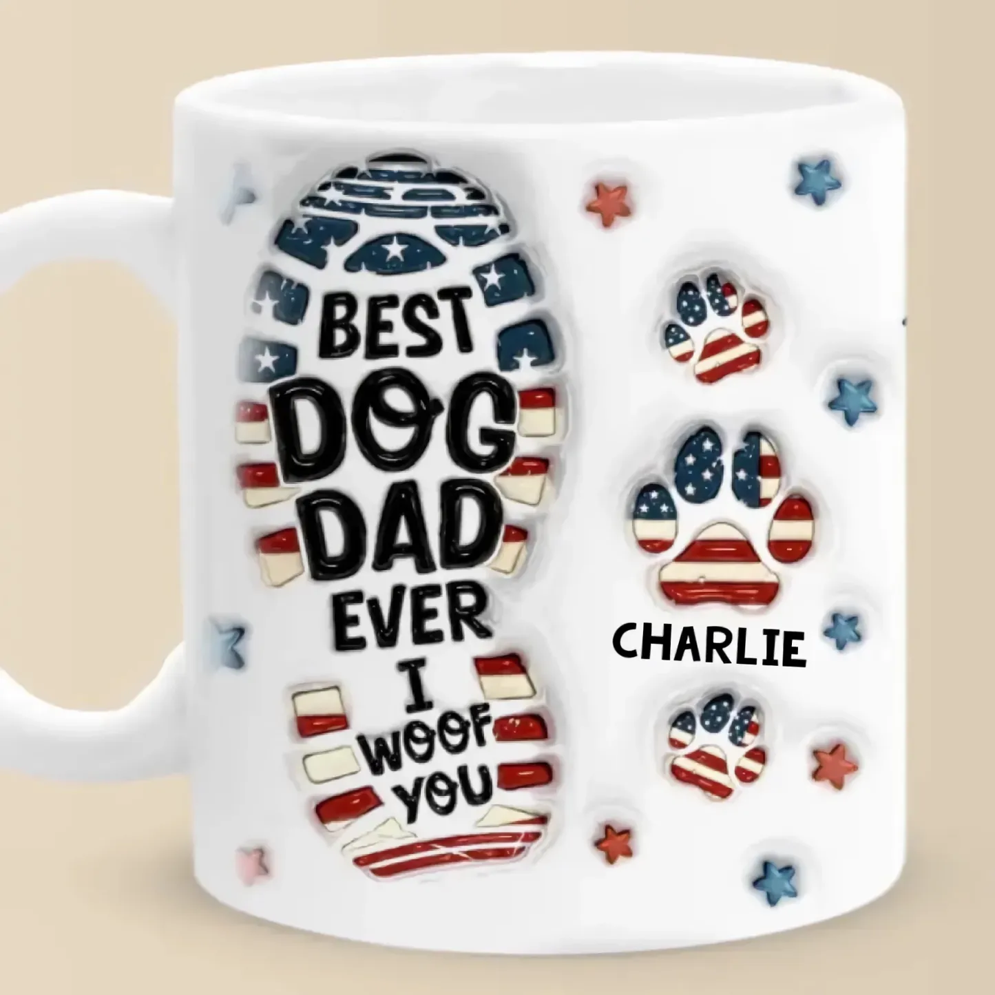 Dog Dad - Being A Dog Dad Means Having A Loyal Companion For Life - Personalized 3D Inflated Effect Printed Mug