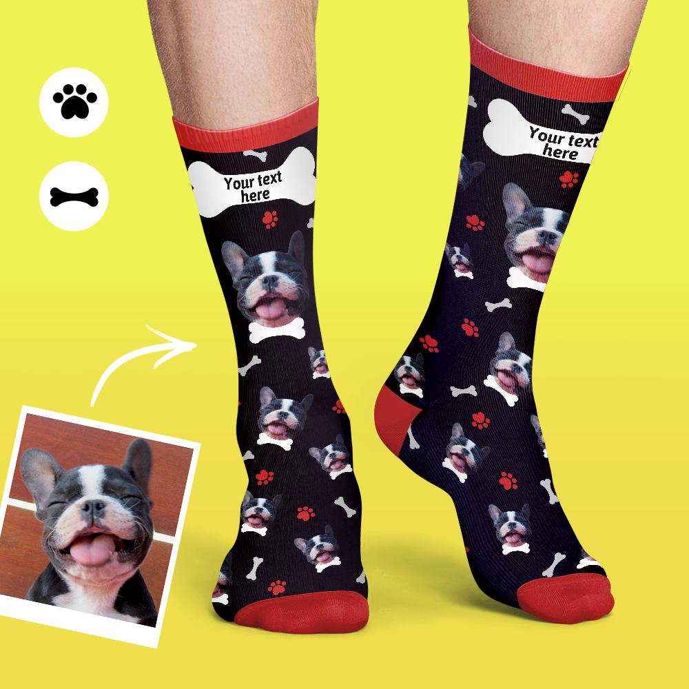 Custom Rainbow Socks Dog With Your Text