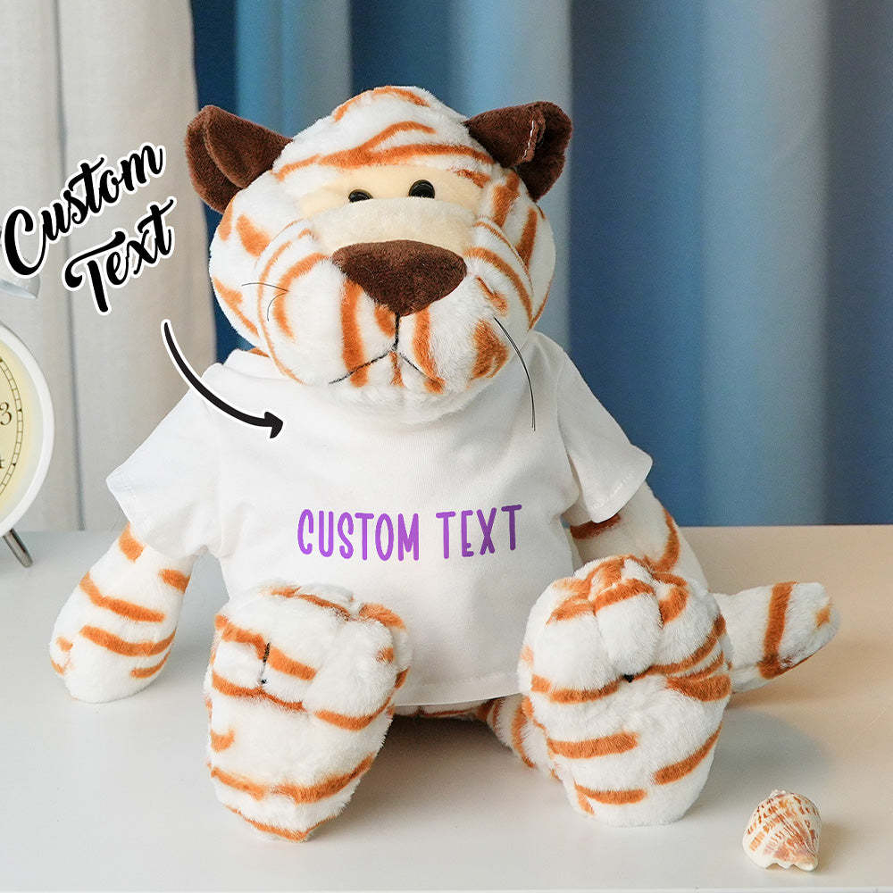 Personalized Animal Plush Stuffed Toy Birth Announcement Custom Photo Text Gift for Baby Shower - auphotoblanket