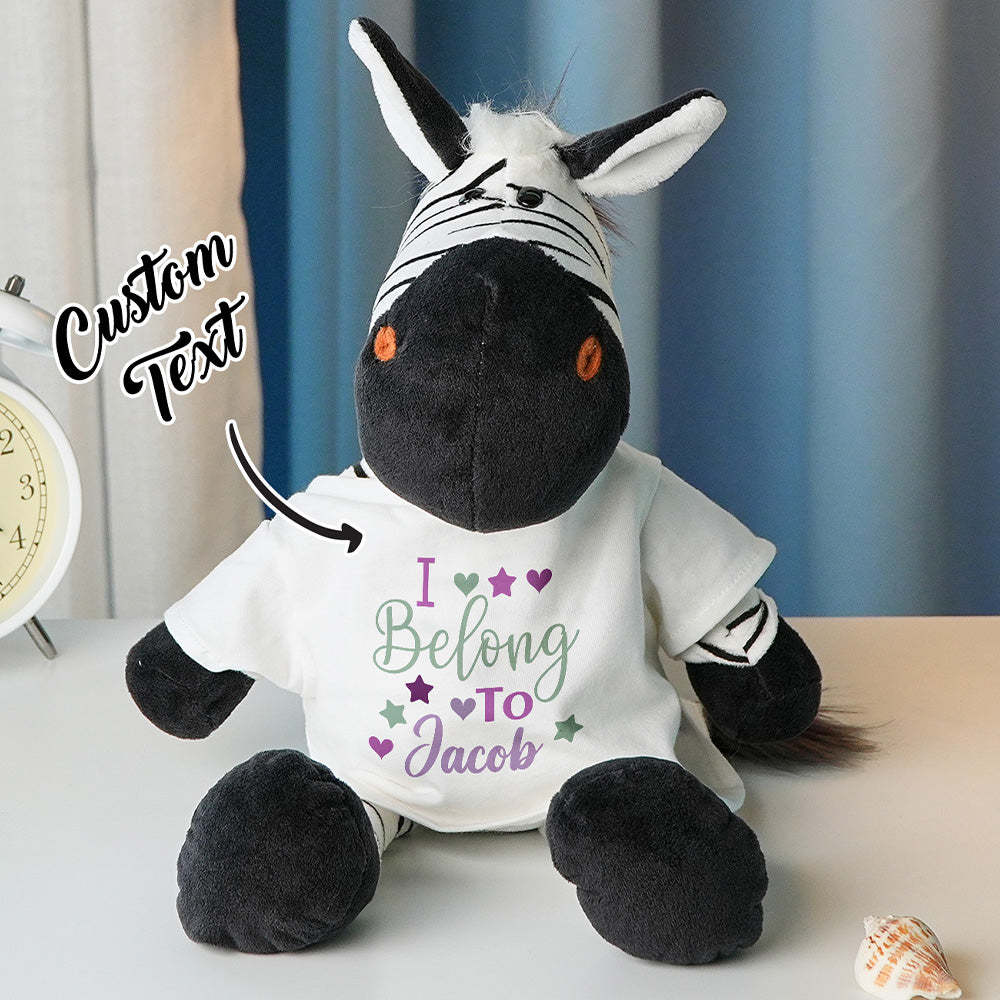 Personalized Animal Plush Stuffed Toy Birth Announcement Custom Photo Text Gift for Baby Shower - auphotoblanket