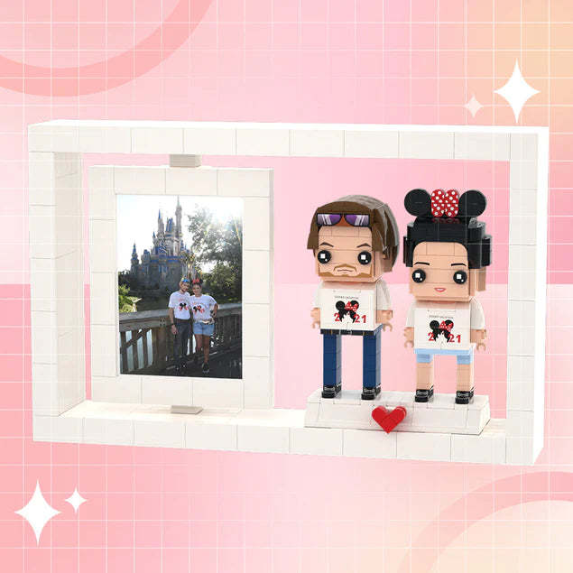 Full Body Customizable 2 People Photo Frame Exquisite Customization Custom Brick Figures Small Particle Block Brick Me Figures - auphotoblanket