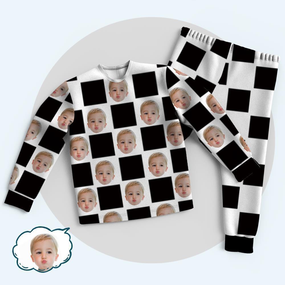Custom Face Family Pajama Tops With Chess Board - auphotoblanket