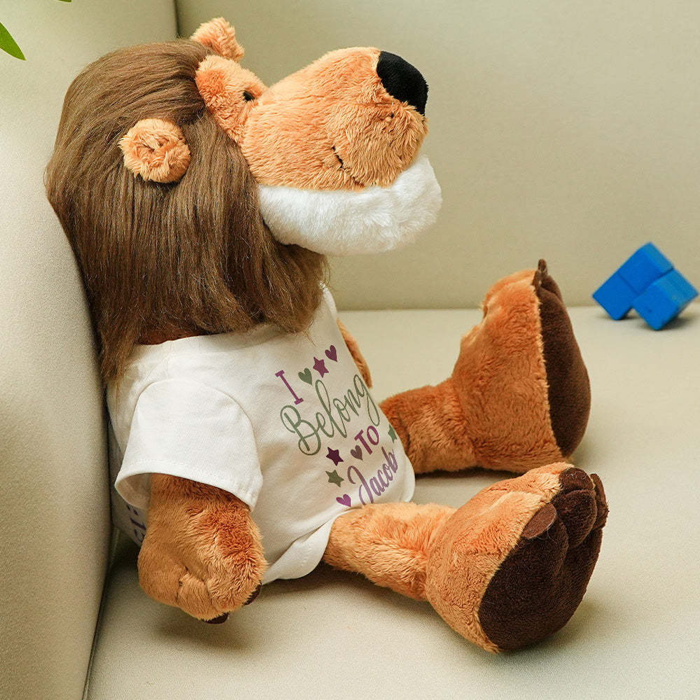 Personalized Animal Plush Stuffed Toy Birth Announcement Custom Photo Text Gift for Baby Shower - auphotoblanket